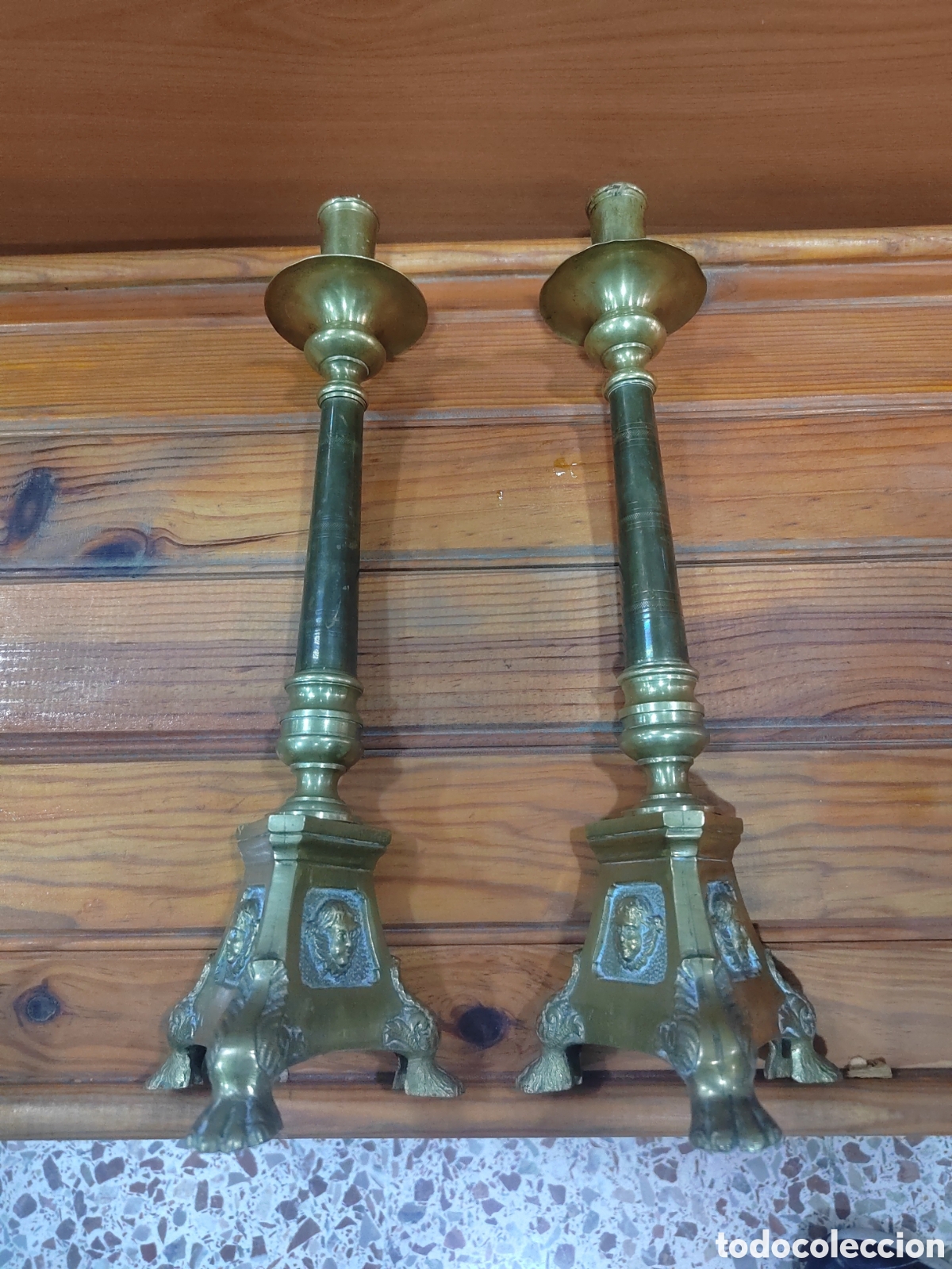 Vintage: Pareja de candelabros antiguos - Foto 7