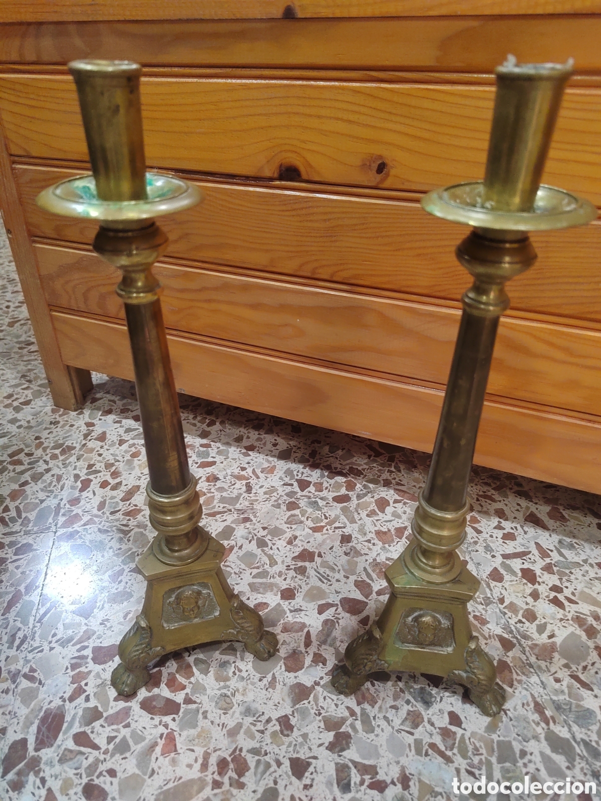 Vintage: Pareja de candelabros antiguos