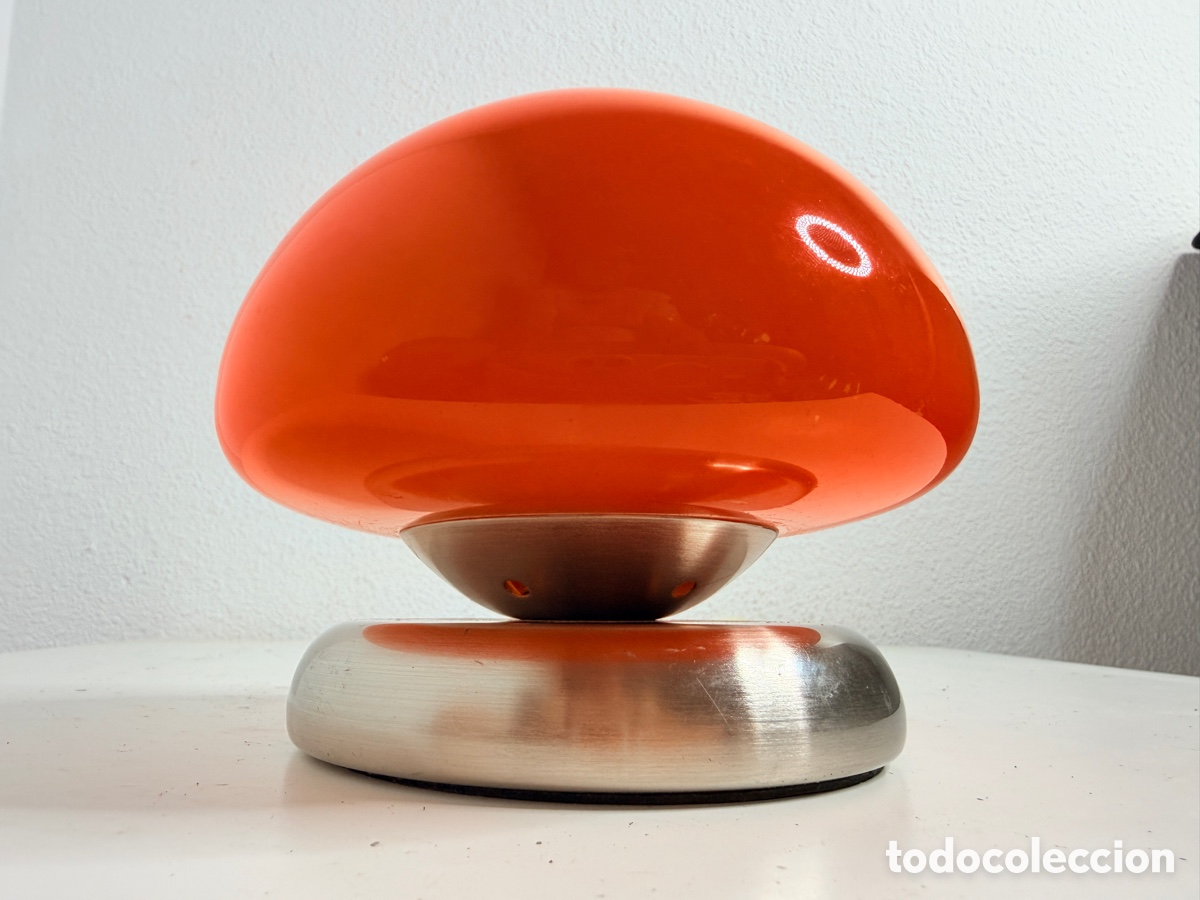 Vintage: L&aacute;mpara Seta Naranja Moderna Vintage sin bombilla