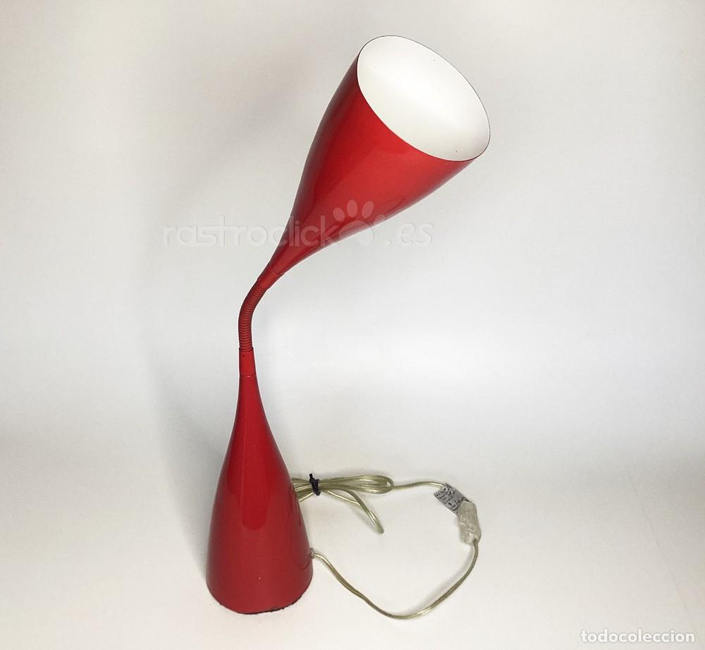 Vintage: Flexo de Escritorio Roja - Estilo Pop Space Age, cuello cisne
