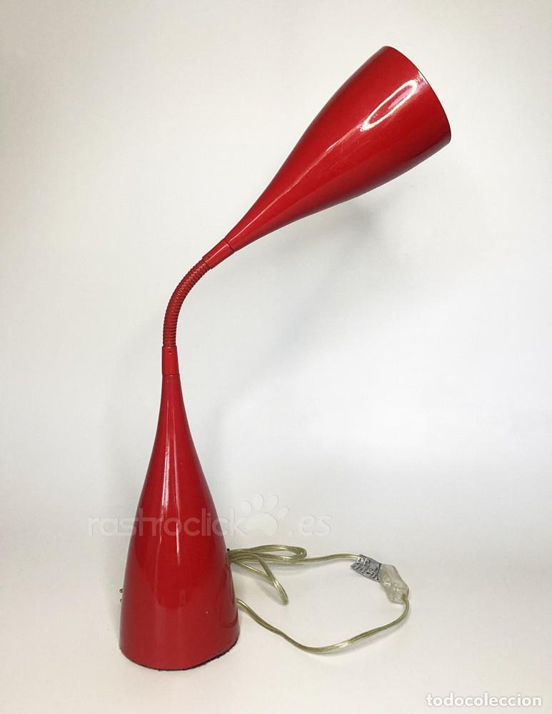 Vintage: Flexo rojo de Escritorio - Estilo Pop Space Age, cuello cisne - Foto 2
