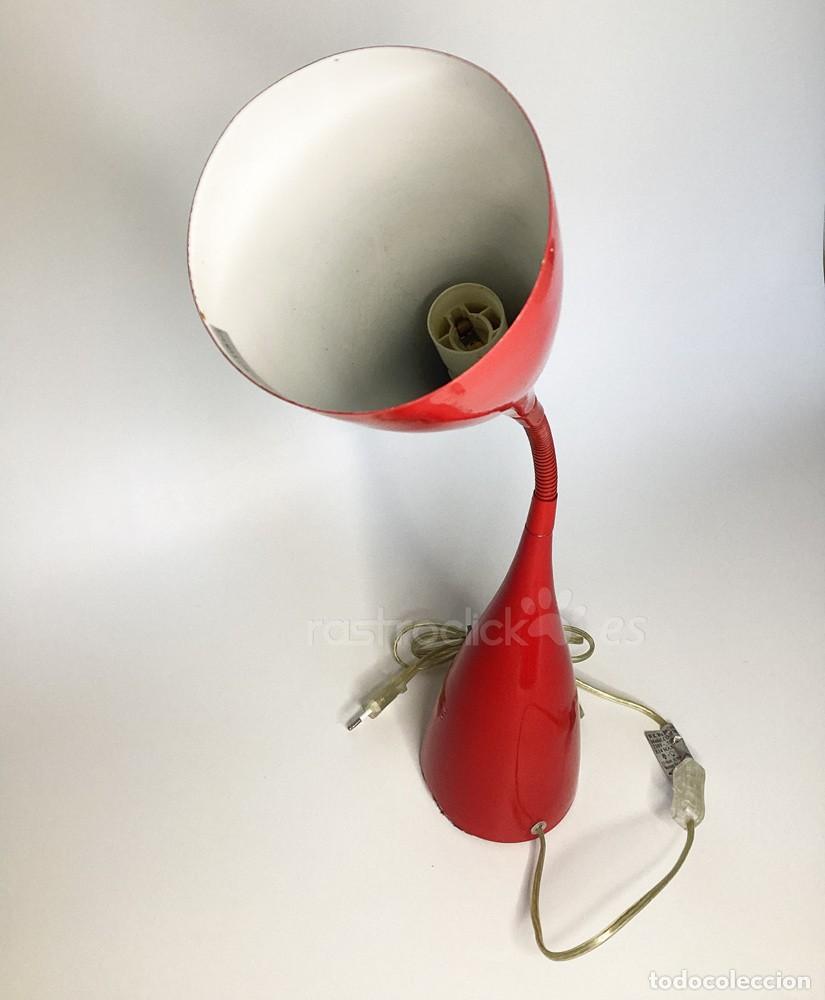 Vintage: Flexo rojo de Escritorio - Estilo Pop Space Age, cuello cisne - Foto 3