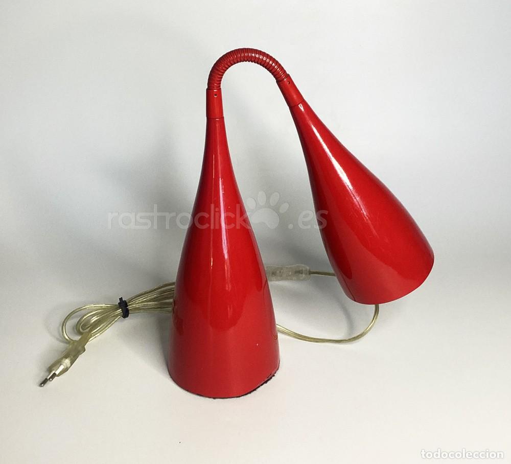 Vintage: Flexo rojo de Escritorio - Estilo Pop Space Age, cuello cisne - Foto 9