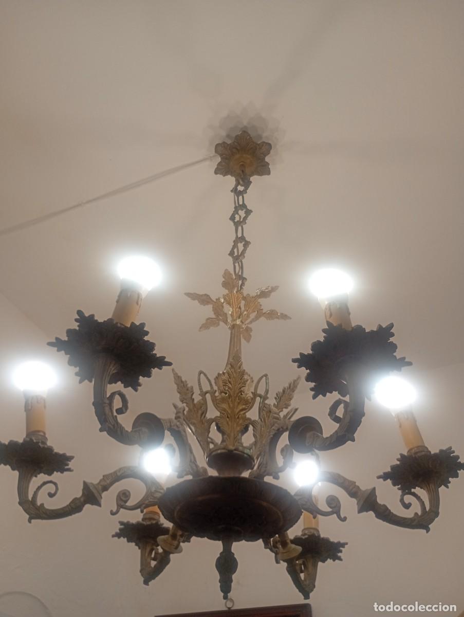 Vintage: Lampara de 6 brazos , funciona