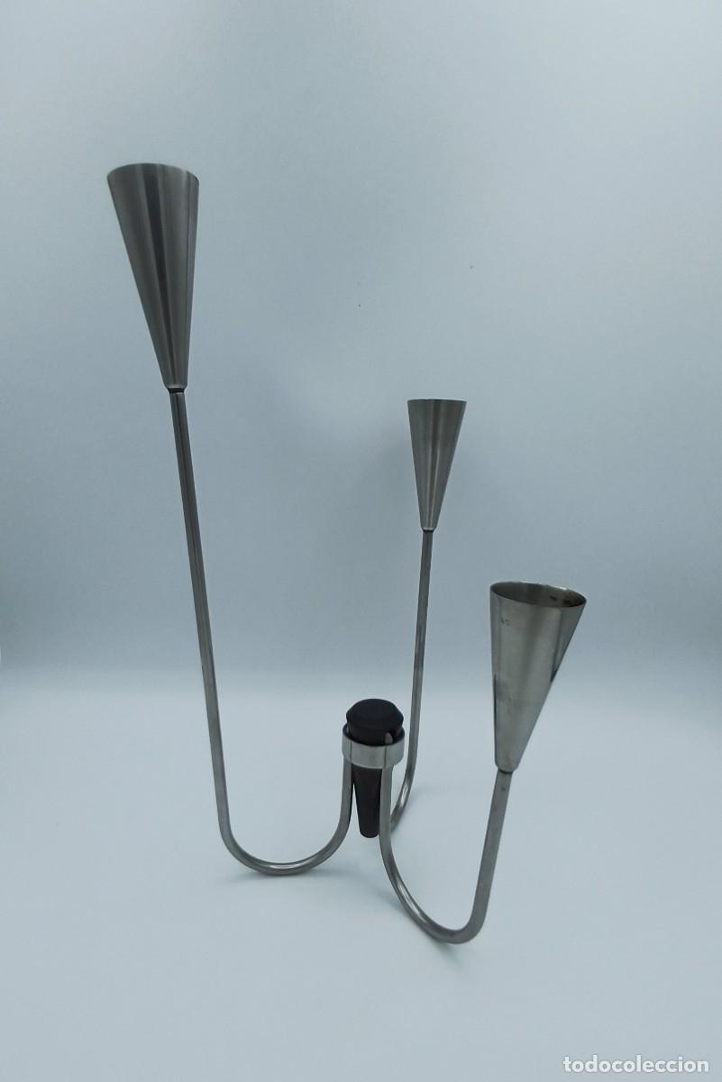 Vintage: Candelabro modernista de 3 brazos Lundtofte