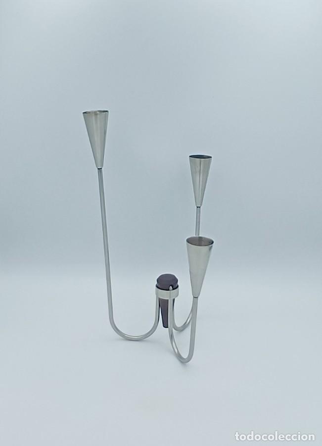 Vintage: Candelabro modernista de 3 brazos Lundtofte - Foto 2