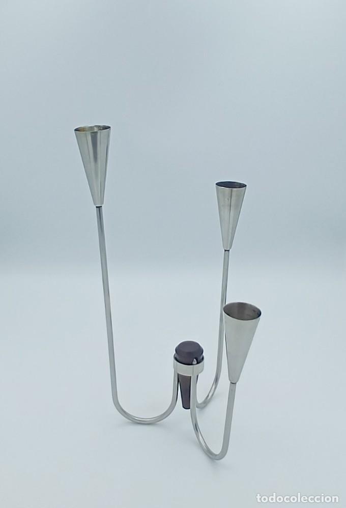 Vintage: Candelabro modernista de 3 brazos Lundtofte - Foto 3