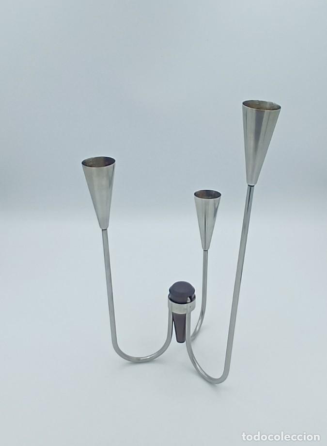 Vintage: Candelabro modernista de 3 brazos Lundtofte - Foto 4