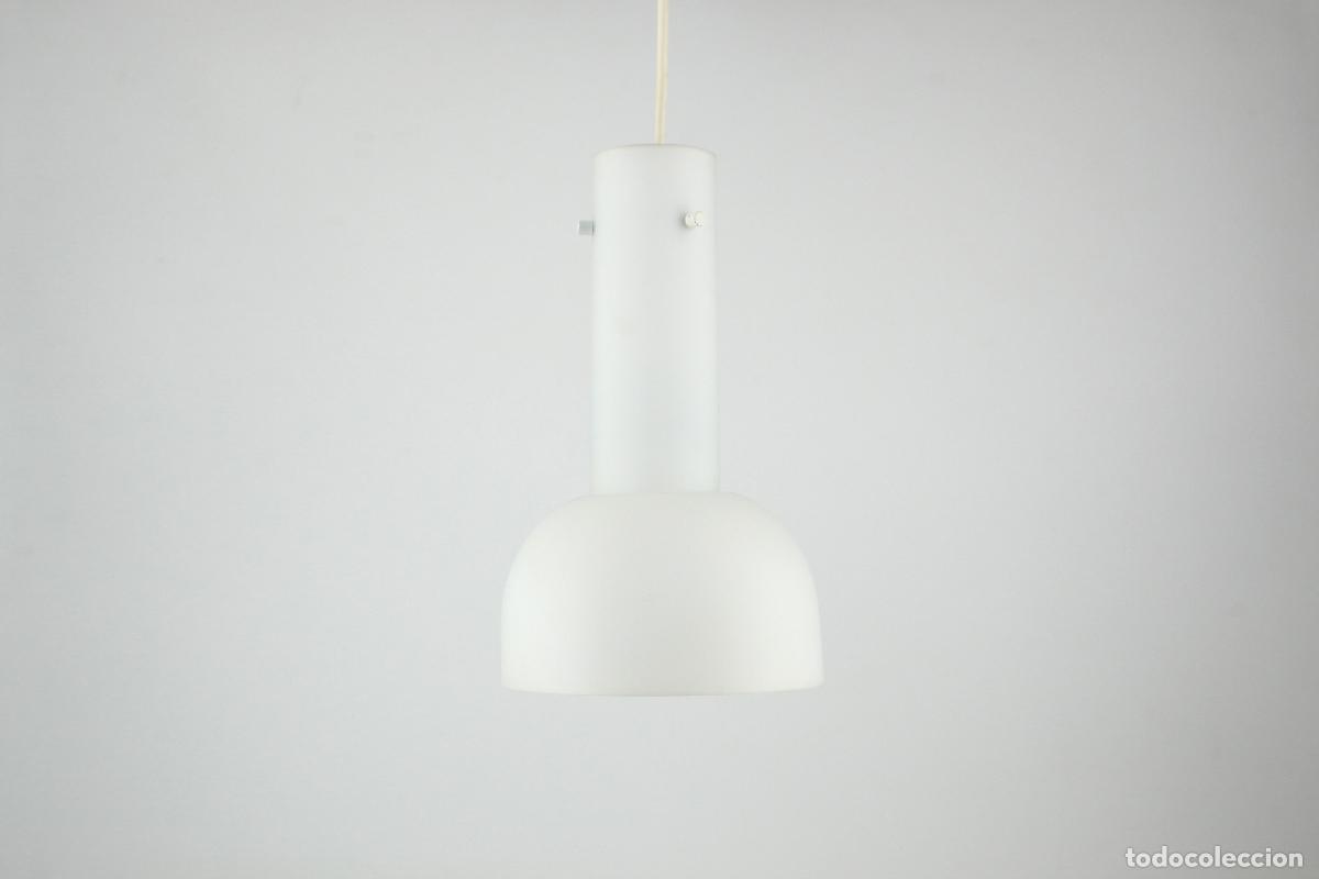 Vintage: lampara techo Limburg 4459 cristal blanco vintage retro Alemania a&ntilde;os 70