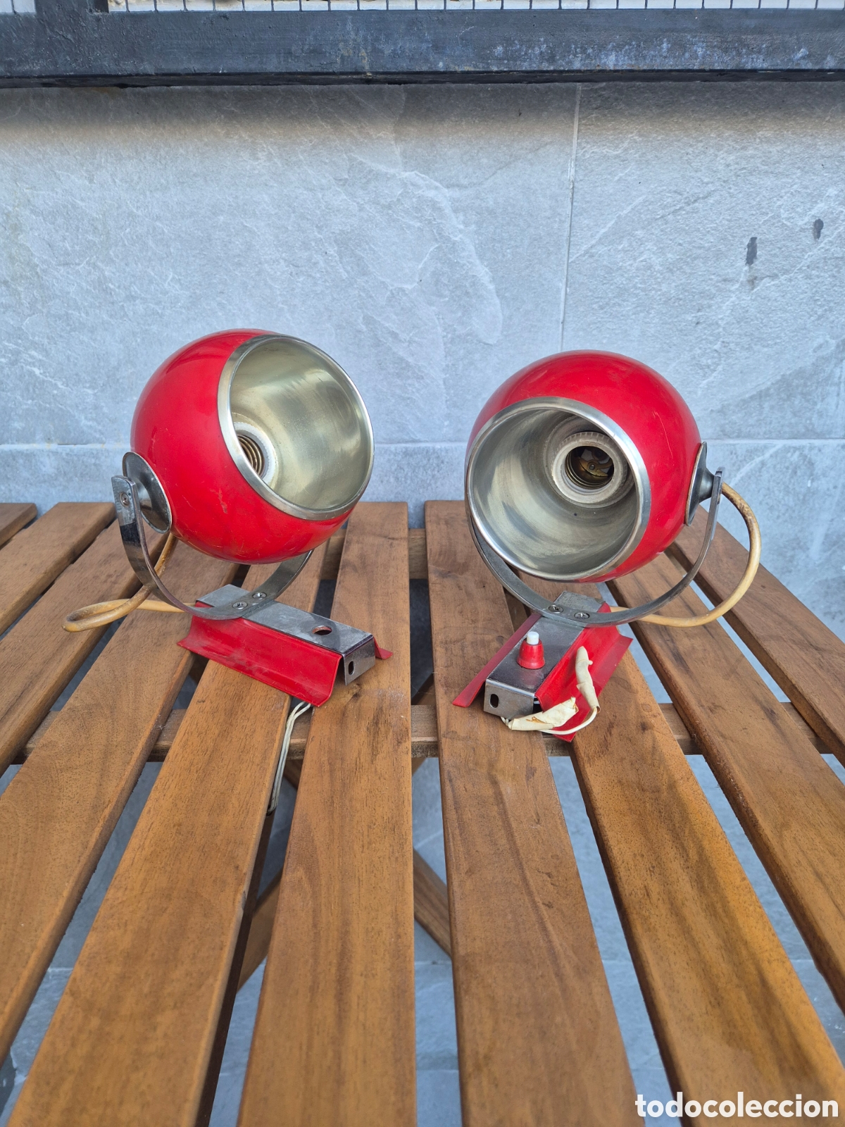 Vintage: Pareja de apliques Fase Eyeball Space Age