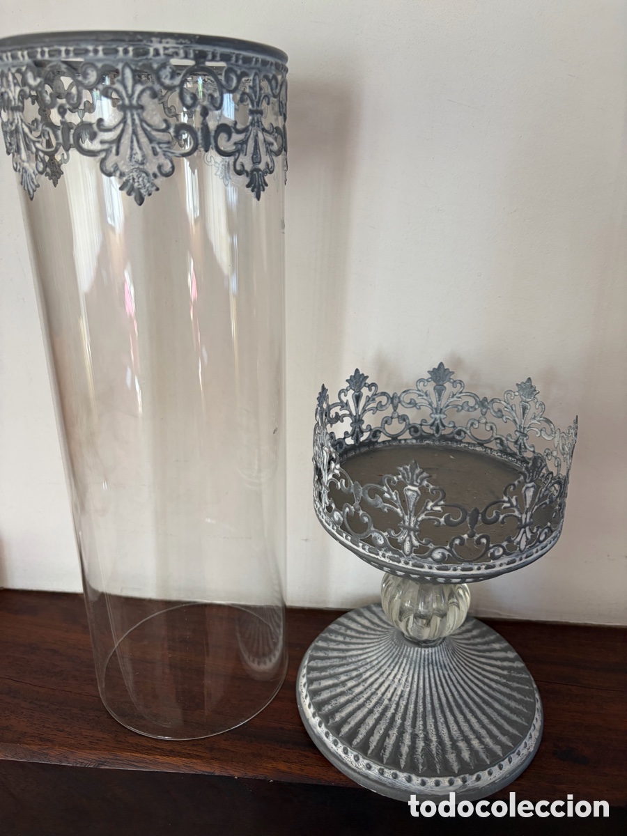 Vintage: Candelabros de cristal y metal 2 - Foto 1