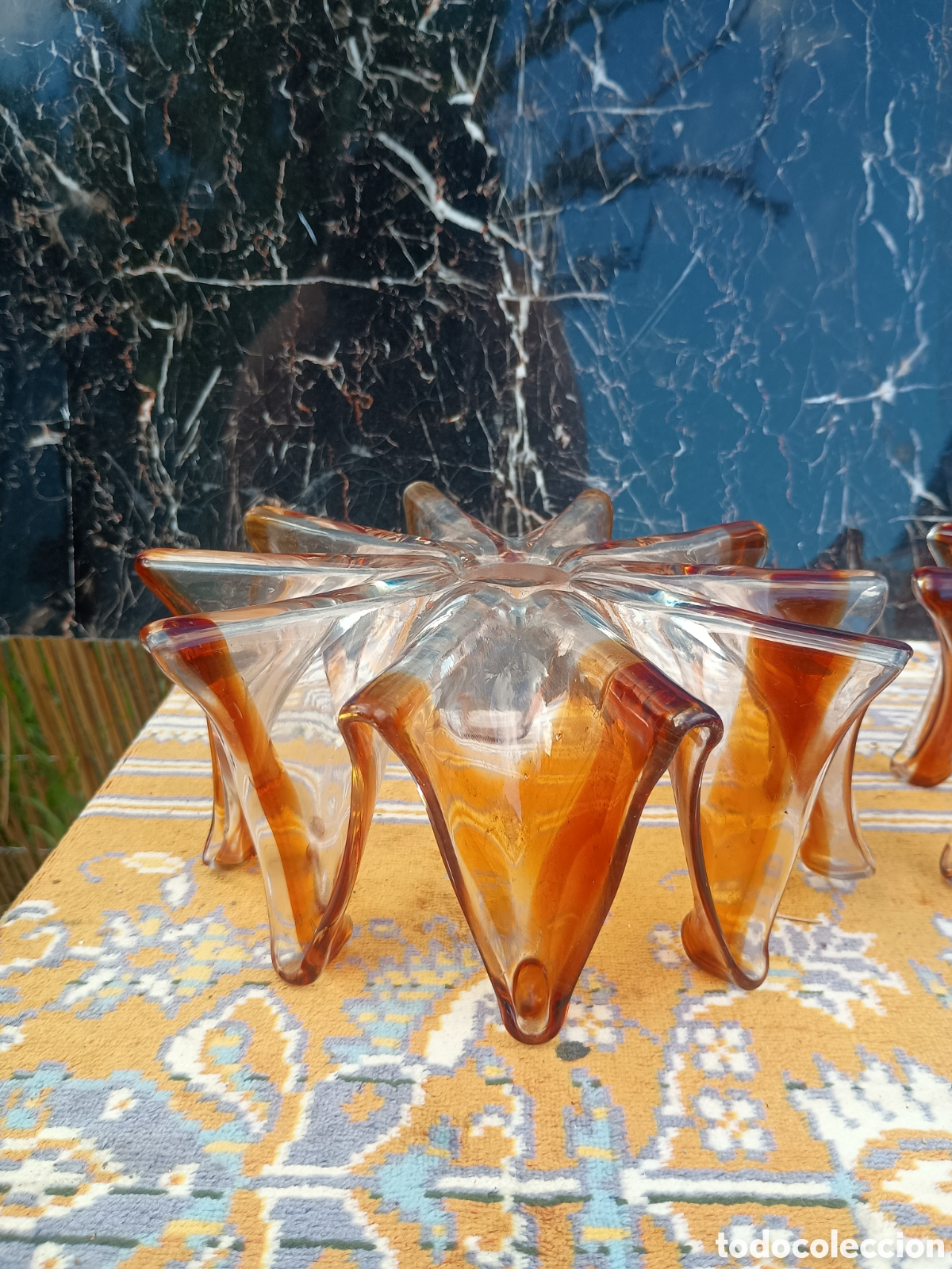 Vintage: Tulipas cristal Murano ambar - Foto 8