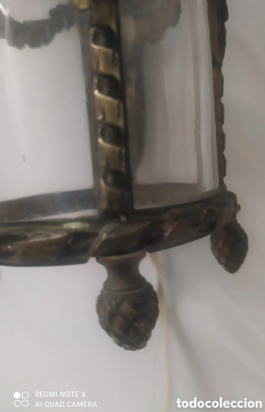Vintage: Farolillo bronce cristal - Foto 3