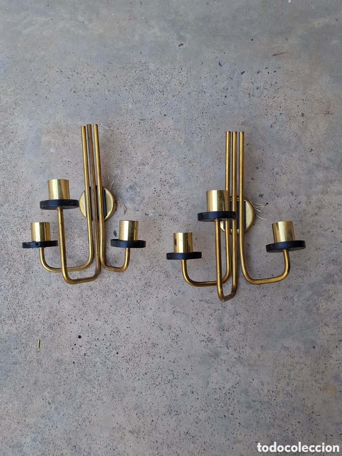 Vintage: Elegante pareja de apliques de pared vintage a&ntilde;os 70