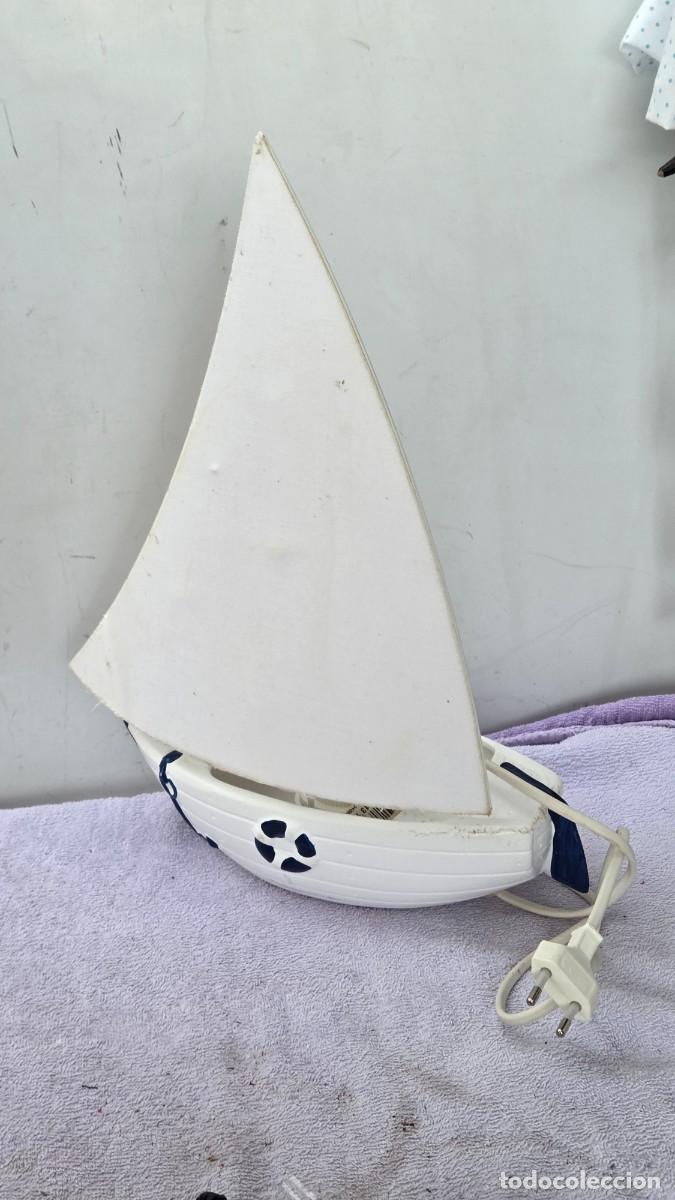 Vintage: lampara de ceramica barco