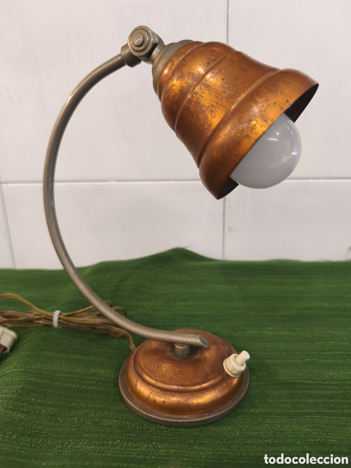 Vintage: Lampara de sobremesa de cobre 24cm