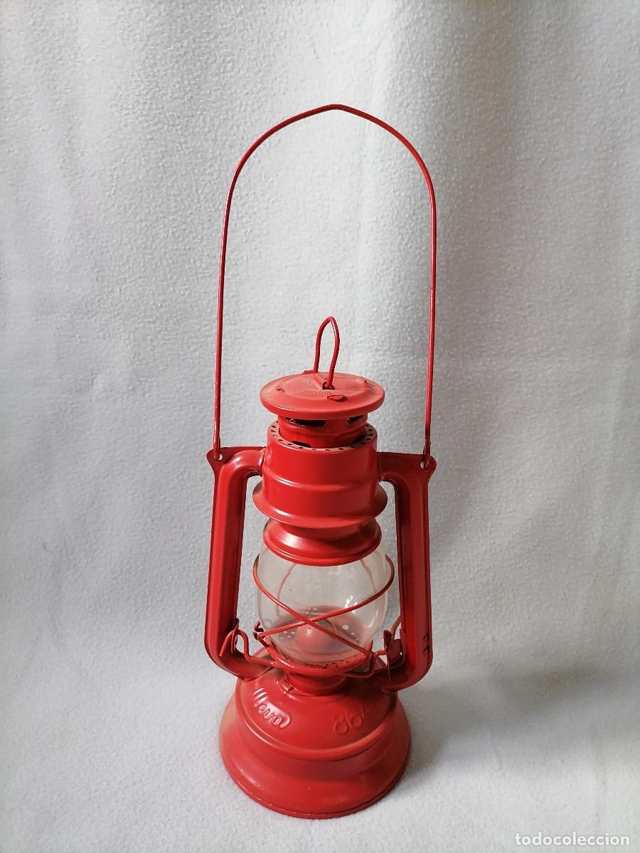 Vintage: Antigua L&aacute;mpara de Queroseno/Parafina Roja