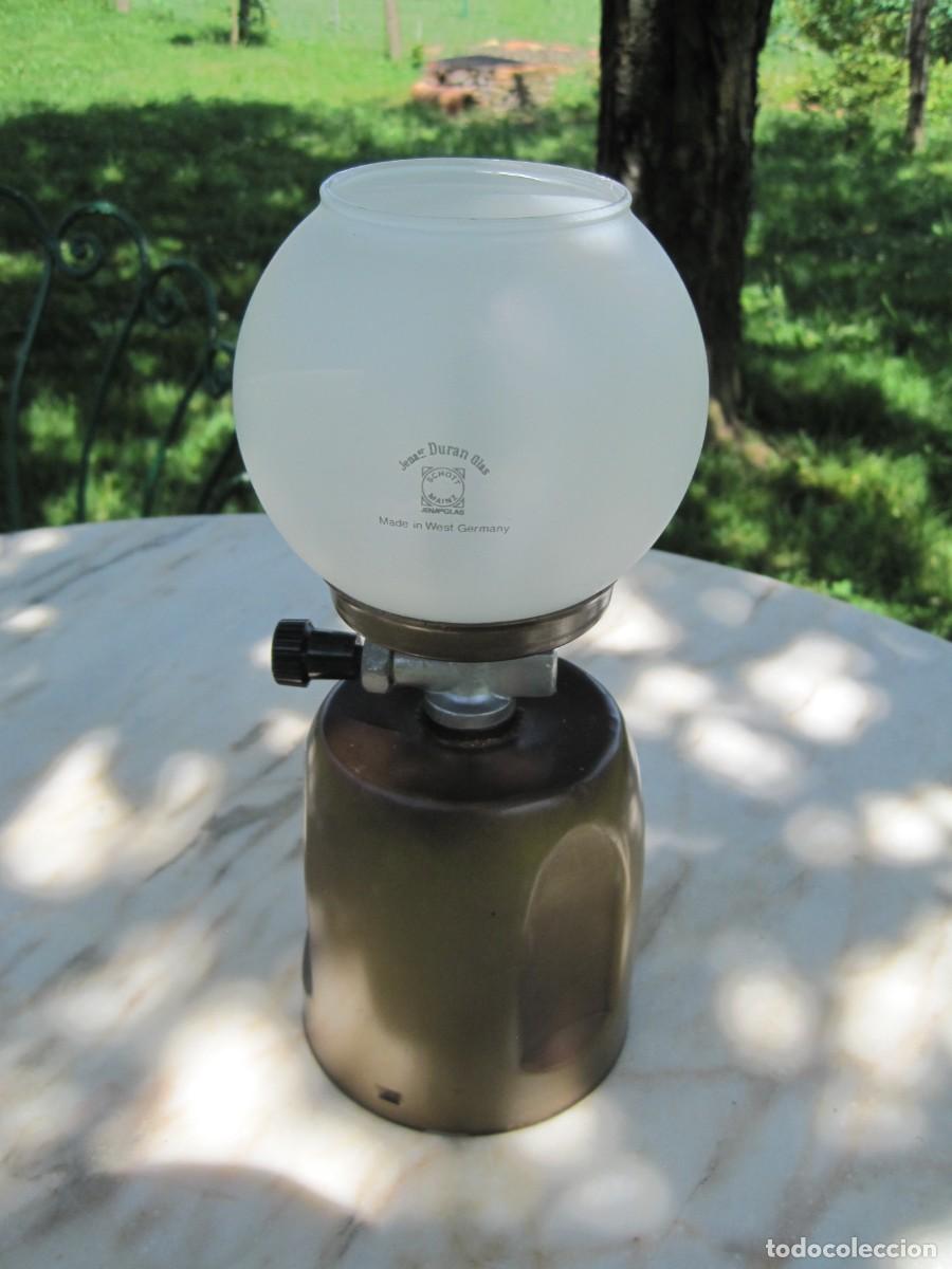 Vintage: LAMPARA COINTRA - CAMPING GAS - VIDRIO JENAER DURAN GLAS - QUINQU&Eacute;