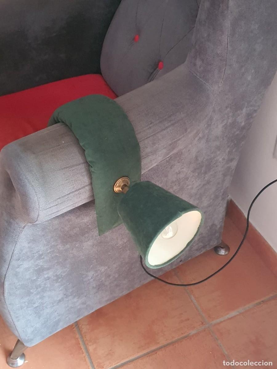 Vintage: L&aacute;mpara Flexible Adaptable Verde Terciopelo