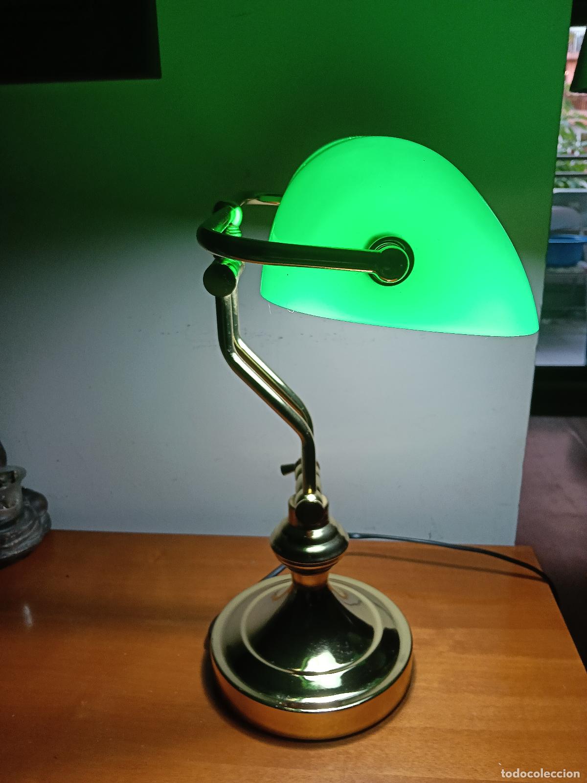 Vintage: LAMPARA ESCRITORIO TULIPA VERDE - Foto 2