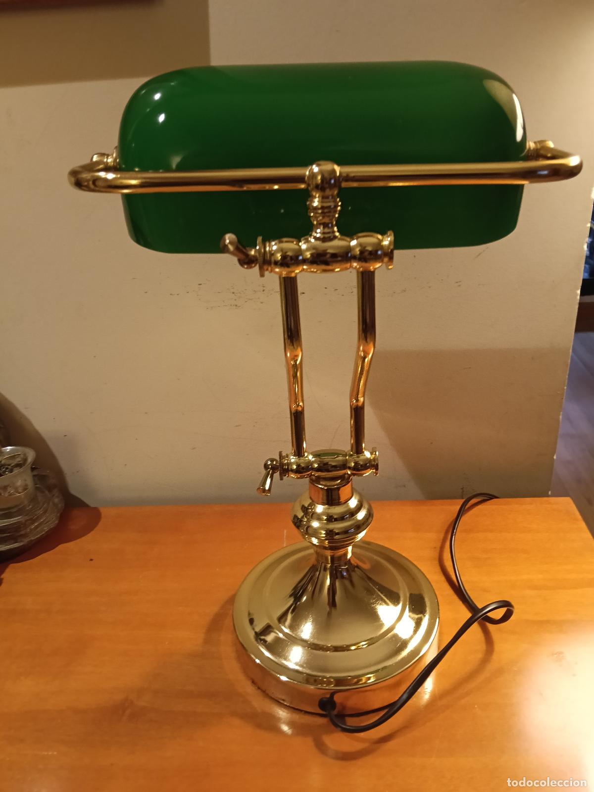 Vintage: LAMPARA ESCRITORIO TULIPA VERDE - Foto 3