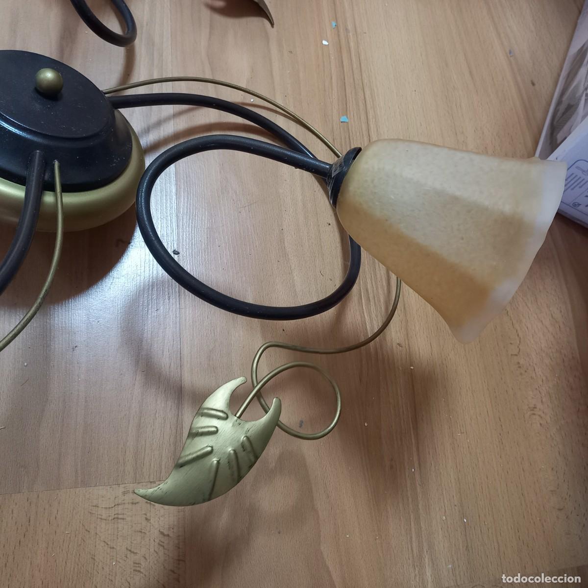 Vintage: L&aacute;mpara de techo con tres tulipas - Foto 2