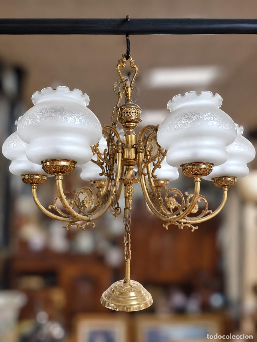 Vintage: lampara de techo en bronce - Foto 2