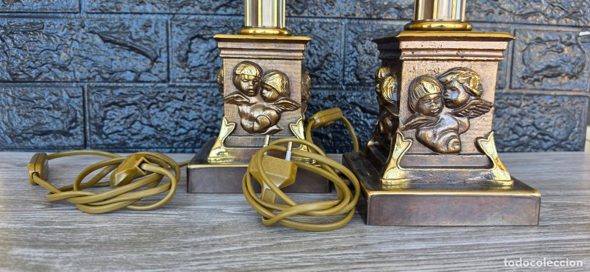 Vintage: Lamparas Bronce Angelitos - Foto 2