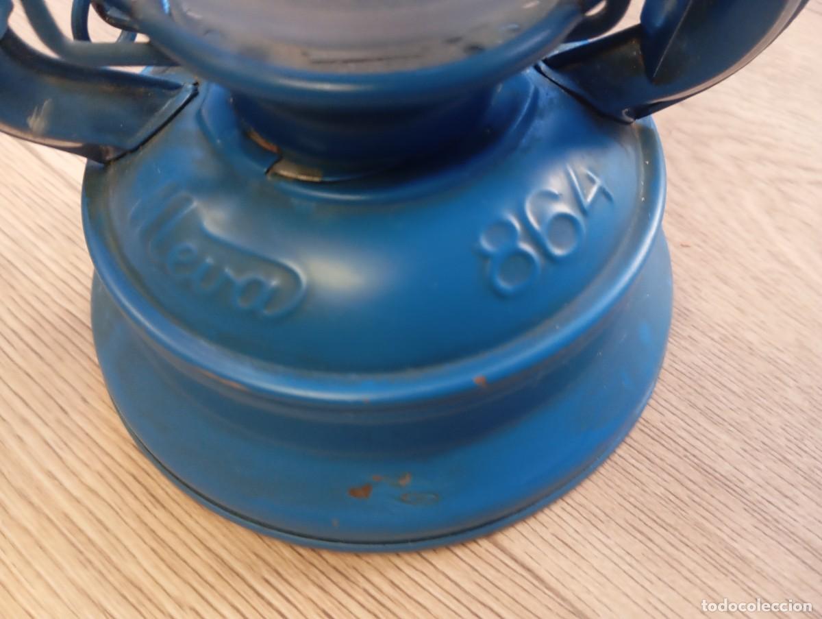 Vintage: L&aacute;mpara/ quinqu&eacute; de queroseno azul - Foto 3