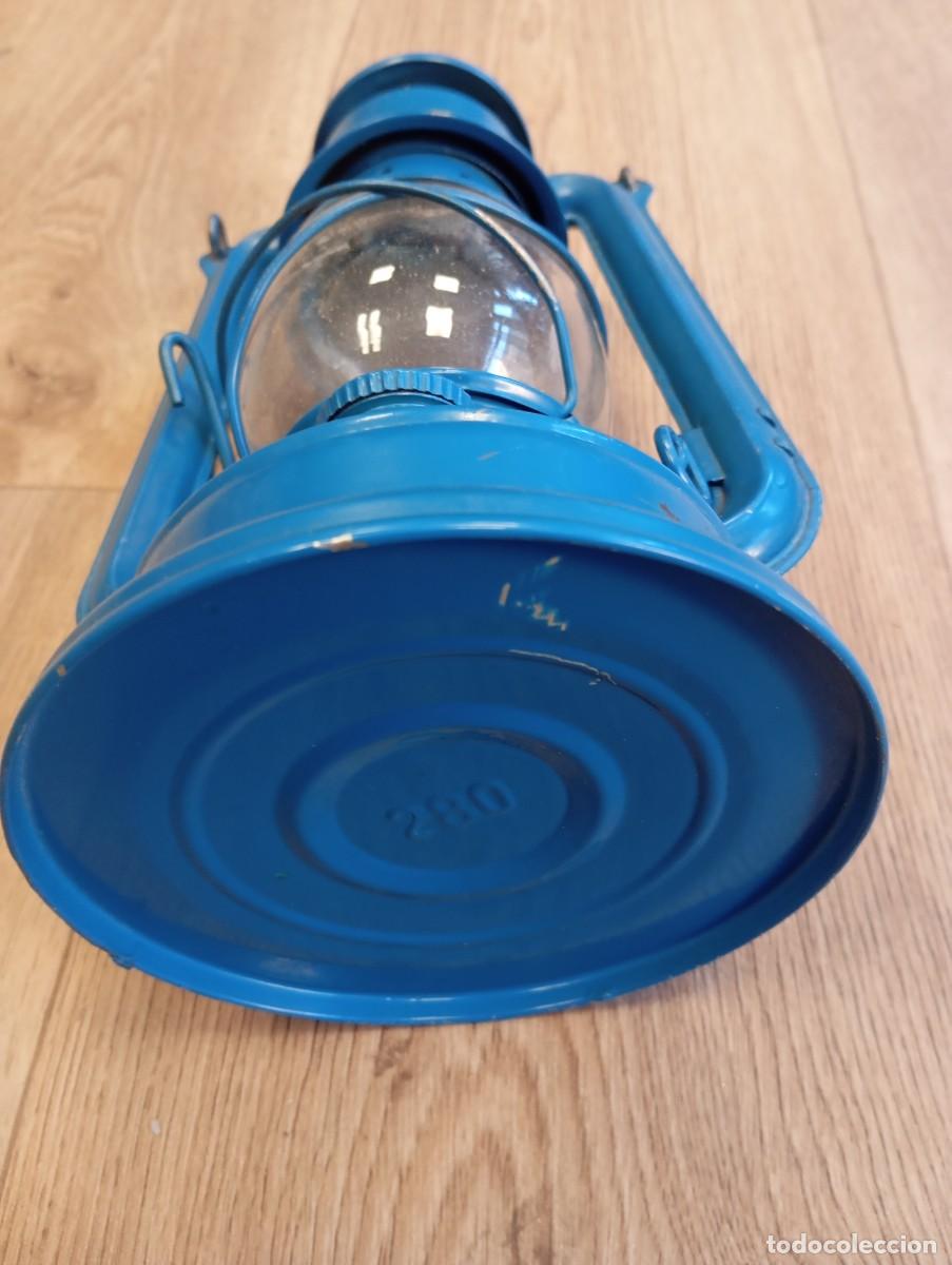 Vintage: L&aacute;mpara/ quinqu&eacute; de queroseno azul - Foto 7