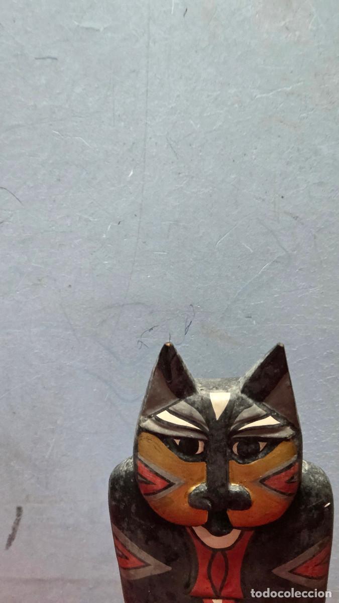 Vintage: figua gato de madera - Foto 2