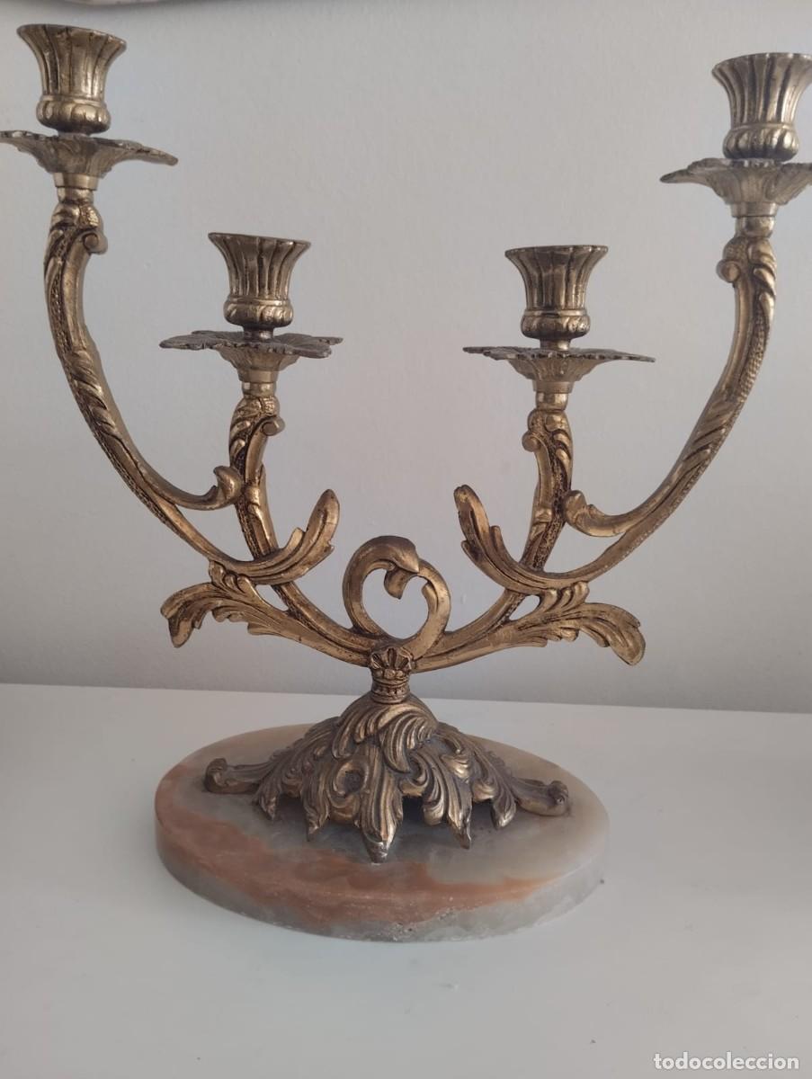 Vintage: Candelabros Vintage Metal y M&aacute;rmol