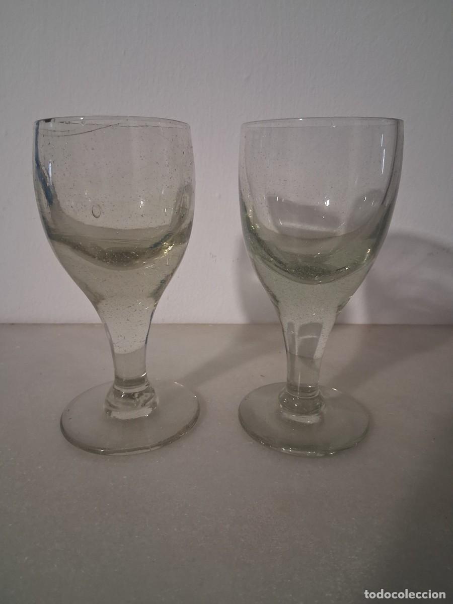 Vintage: Copas de Castril Granada cristal soplado grueso