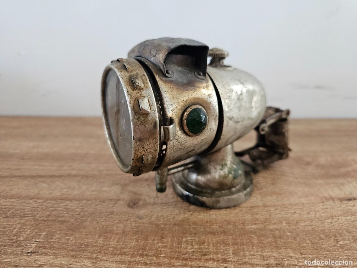 Vintage: Antigua l&aacute;mpara farol de carburo de la marca H&auml;ckel- principios del siglo XX
