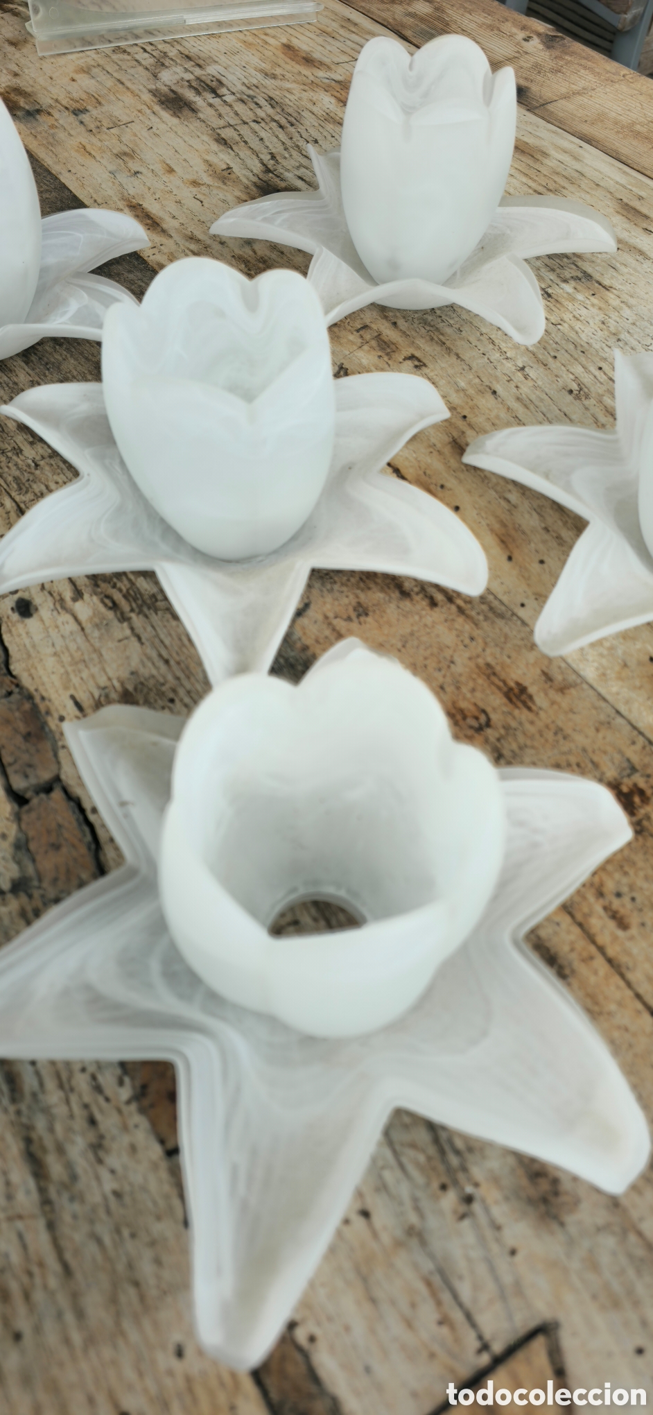 Vintage: Lote tulipas cristal opalino - Foto 8