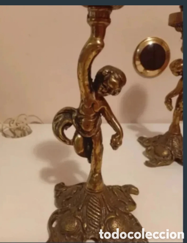Vintage: Pareja soporte l&aacute;mparas 30cm - Foto 2
