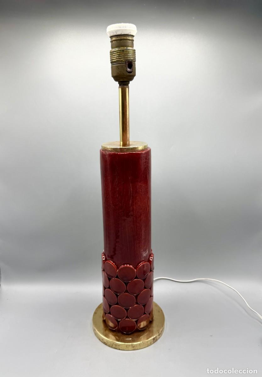 Vintage: LAMPARA CERAMICA JORDI AGUAD&Eacute; VINTAGE CATALANA DISE&Ntilde;O JORDI VILANOVA LATON ESPA&Ntilde;OL A&Ntilde;OS 70 ROJA