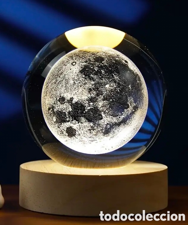 Vintage: Lampara bola de cristal con La Luna