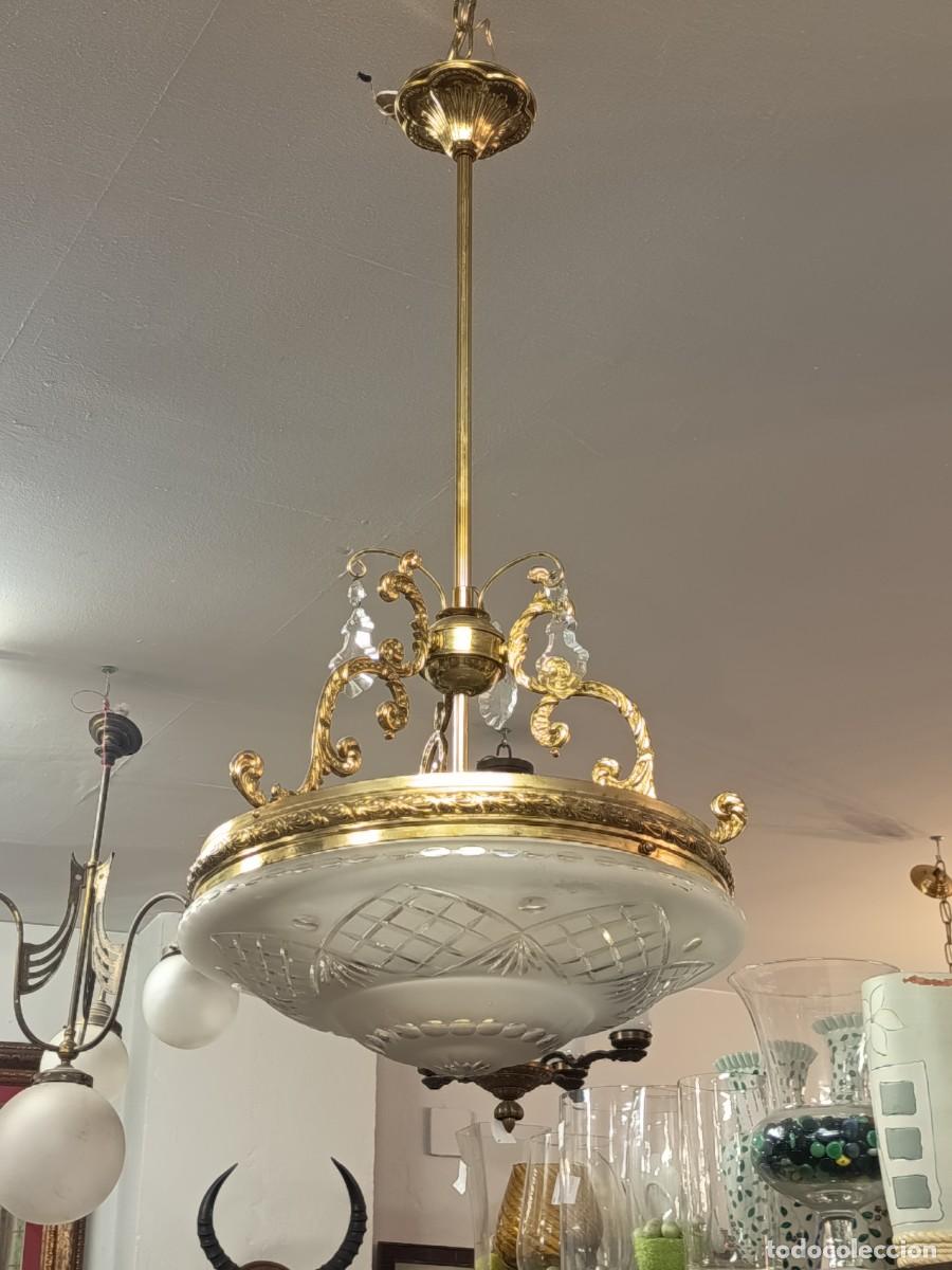 Vintage: L&aacute;mpara de techo C&uacute;pula Cristal - Foto 2