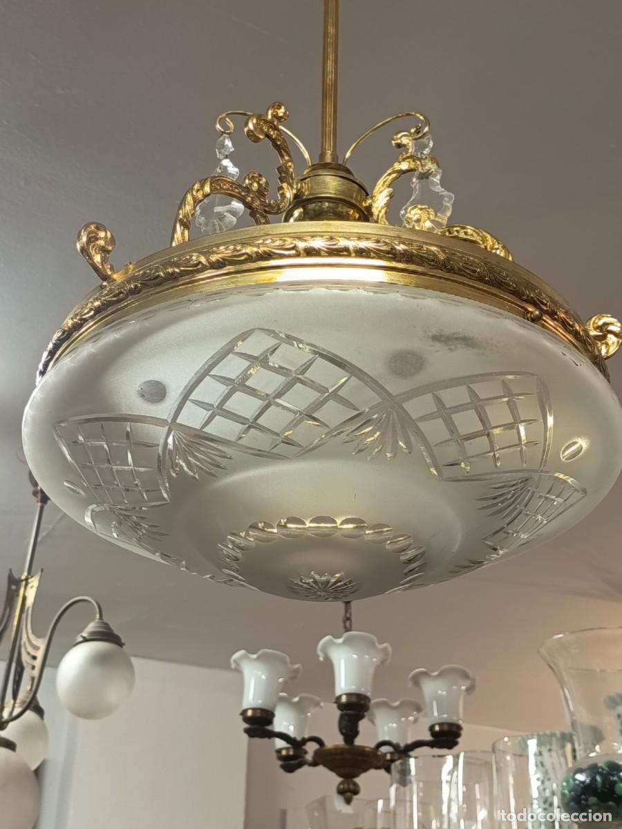Vintage: L&aacute;mpara de techo C&uacute;pula Cristal - Foto 3