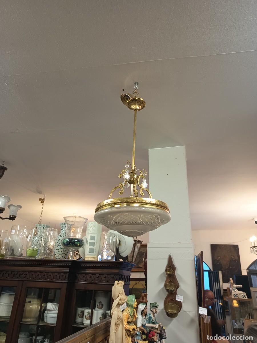 Vintage: L&aacute;mpara de techo C&uacute;pula Cristal - Foto 4