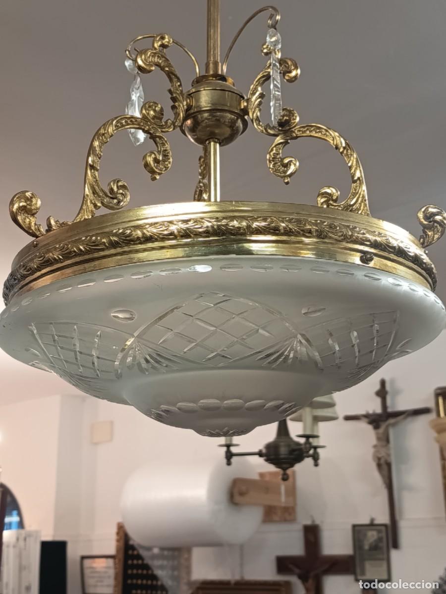 Vintage: L&aacute;mpara de techo C&uacute;pula Cristal - Foto 5