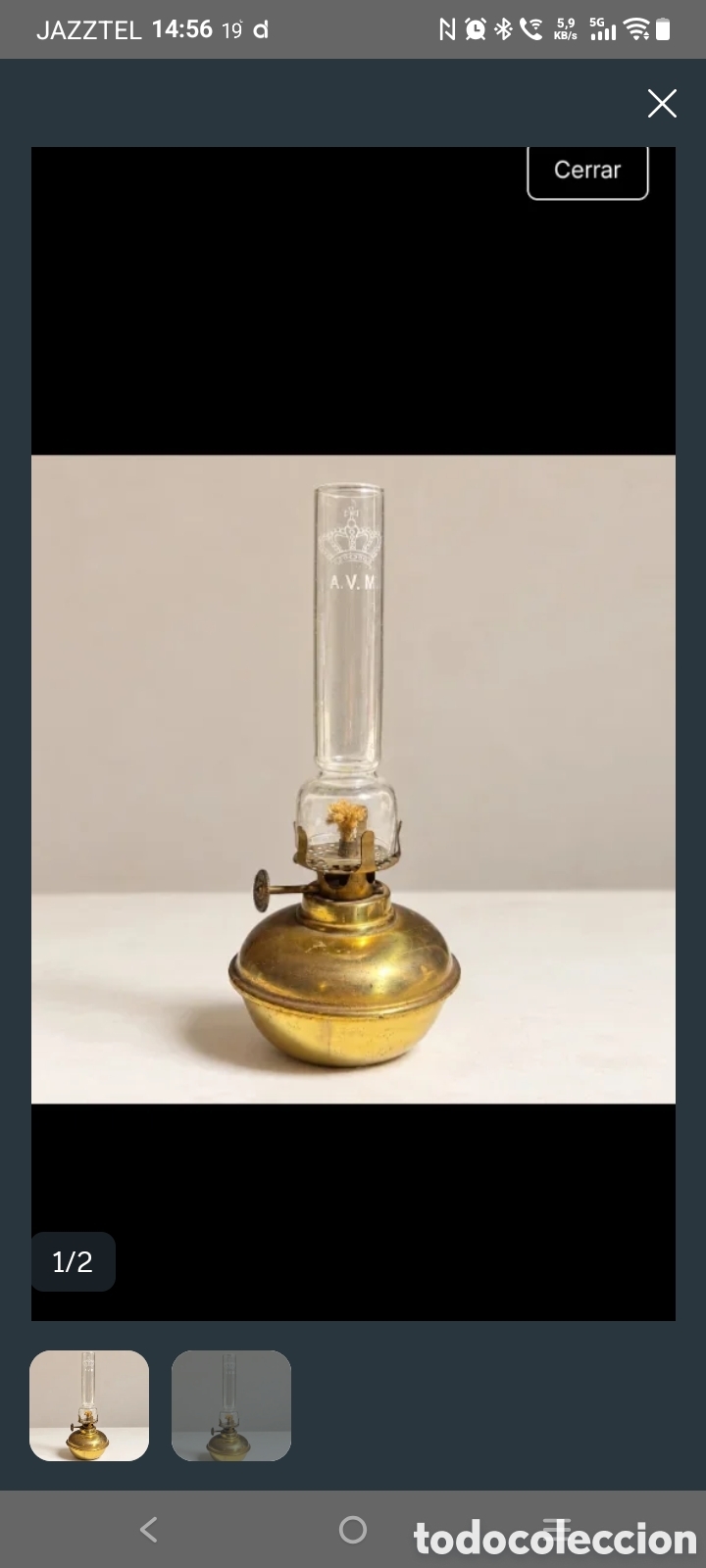 Vintage: Quinque Marca AVM Corona Chimenea Antiguo