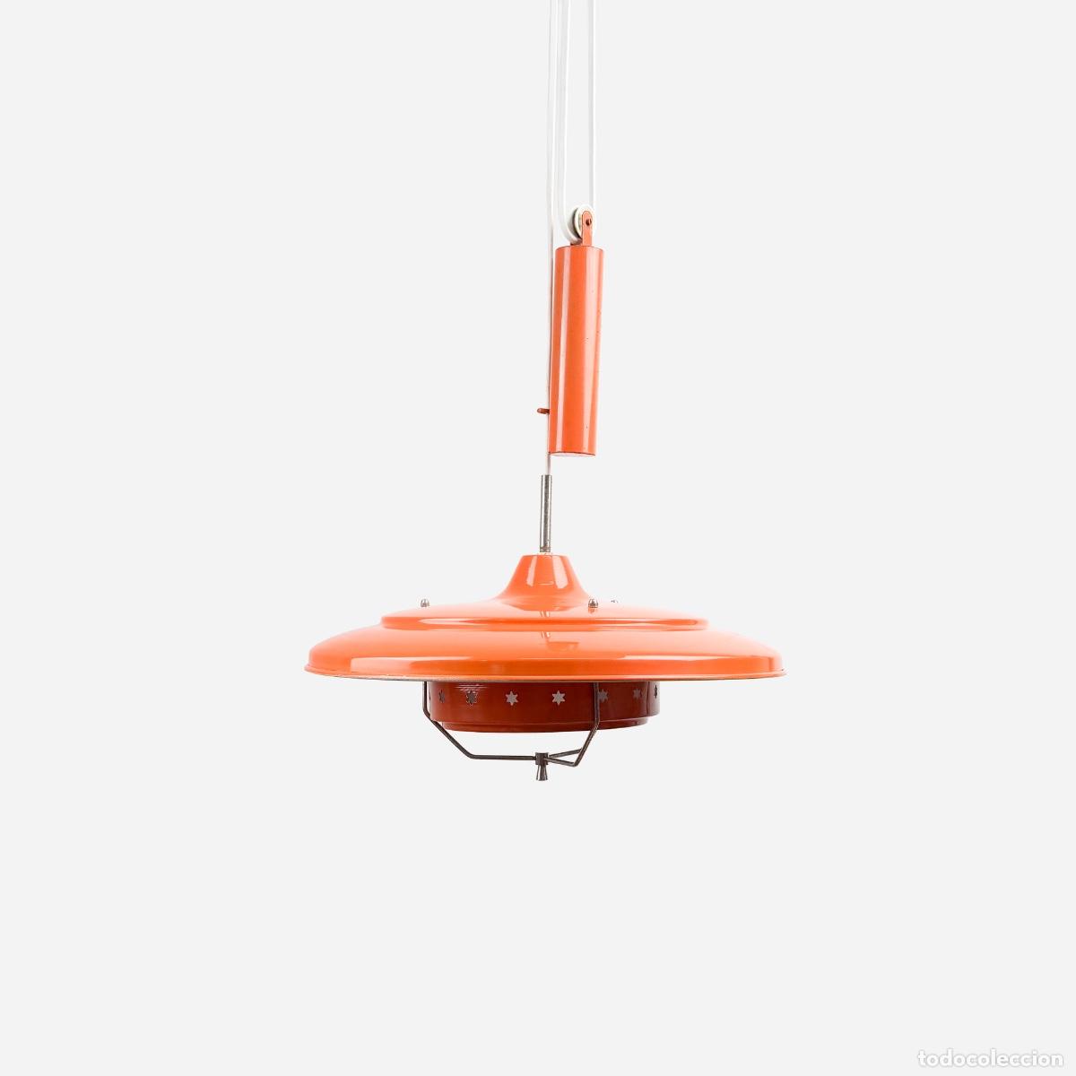 Vintage: L&aacute;mpara de techo con sistema de poleas, 1970's