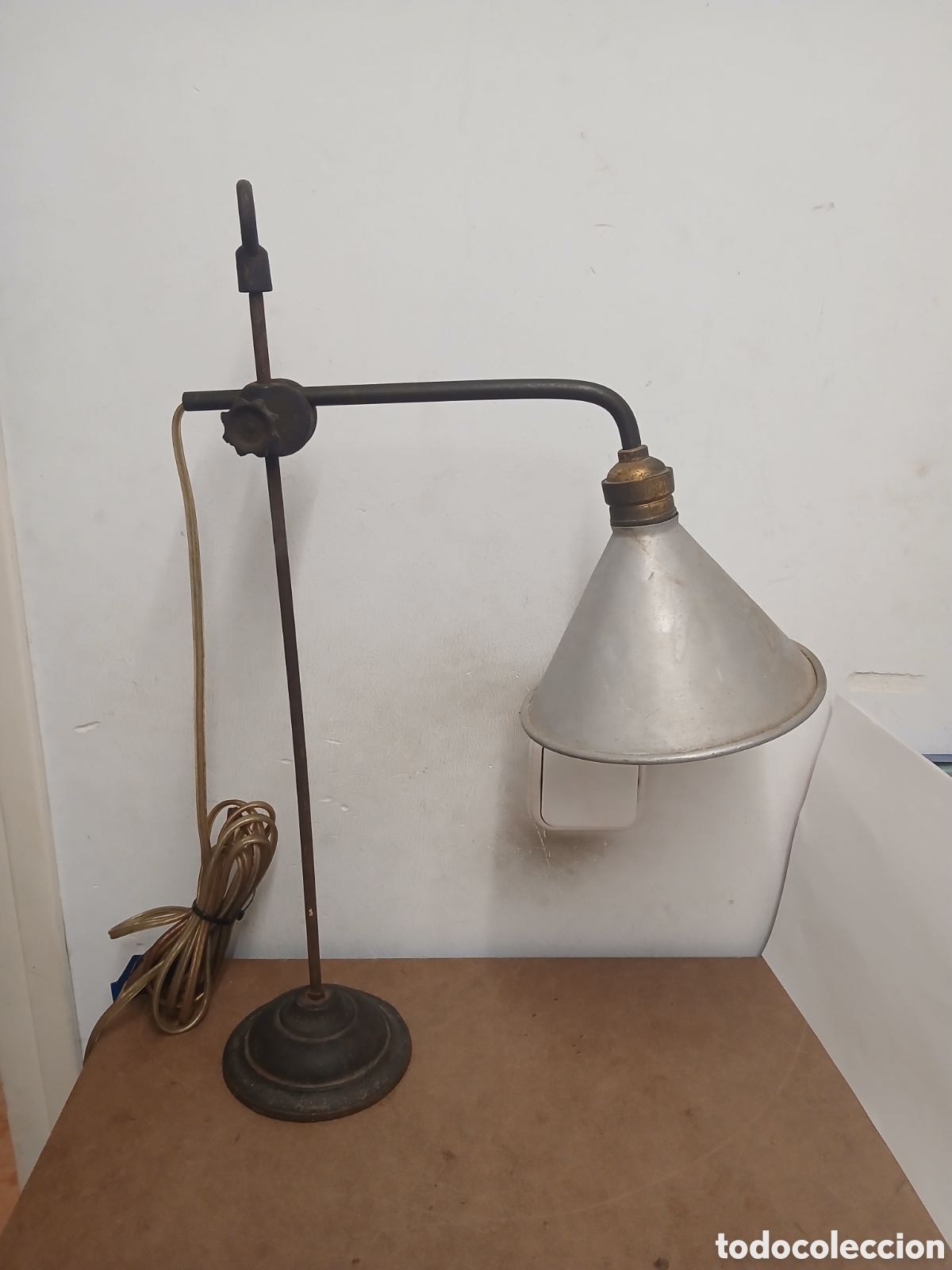 Vintage: Lampara de mesa o de taller estilo industrial vintage lampe gras