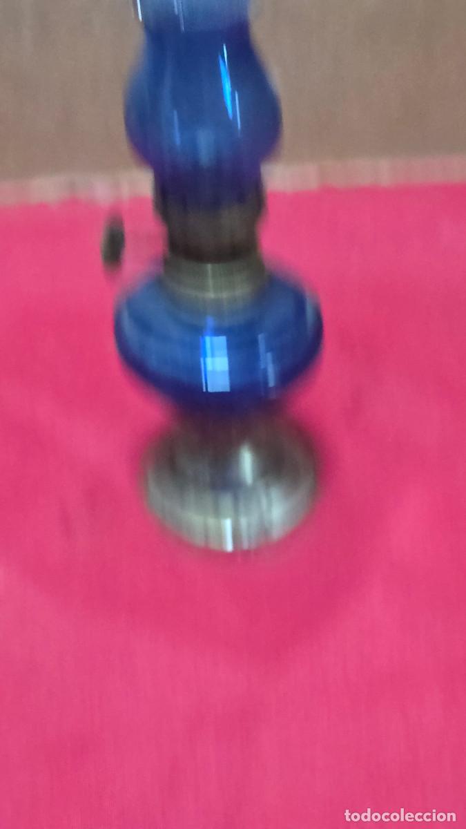 Vintage: quinque de cristal azul peque&ntilde;o - Foto 2
