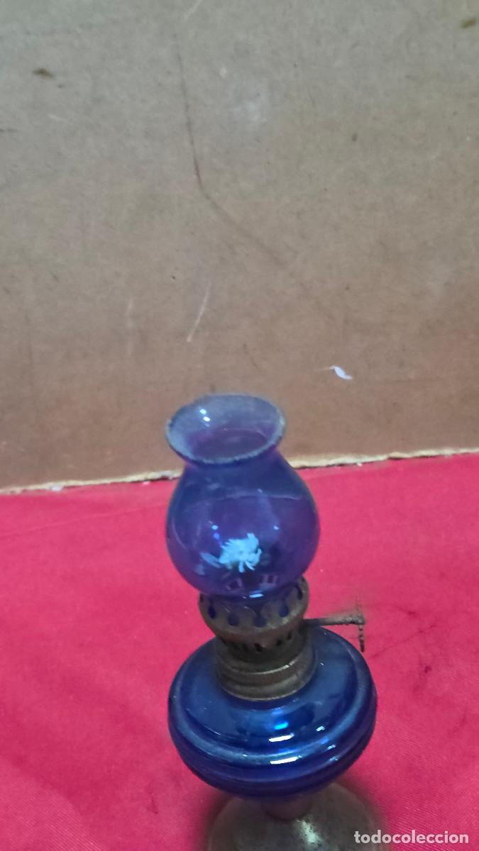 Vintage: quinque de cristal azul peque&ntilde;o - Foto 2