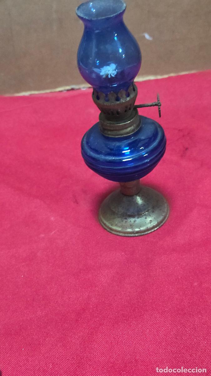 Vintage: quinque de cristal azul peque&ntilde;o - Foto 3