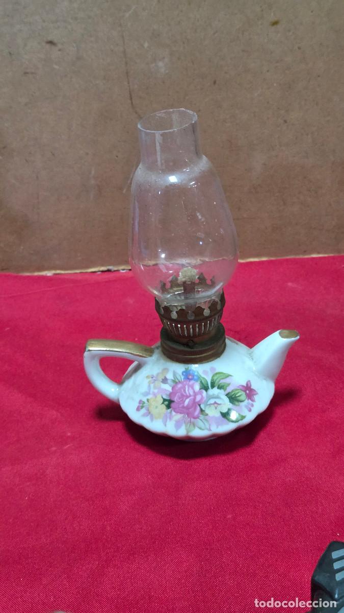 Vintage: quinque de cristal porcelana peque&ntilde;o