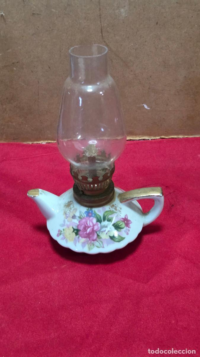 Vintage: quinque de cristal porcelana peque&ntilde;o